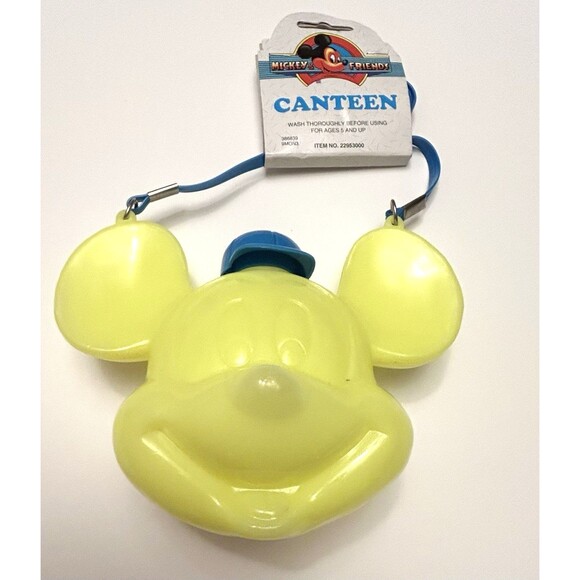 Mickey Mouse & Friends Yellow Canteen Blue Cap Vintage Disney NEW with TAG - Picture 6 of 10